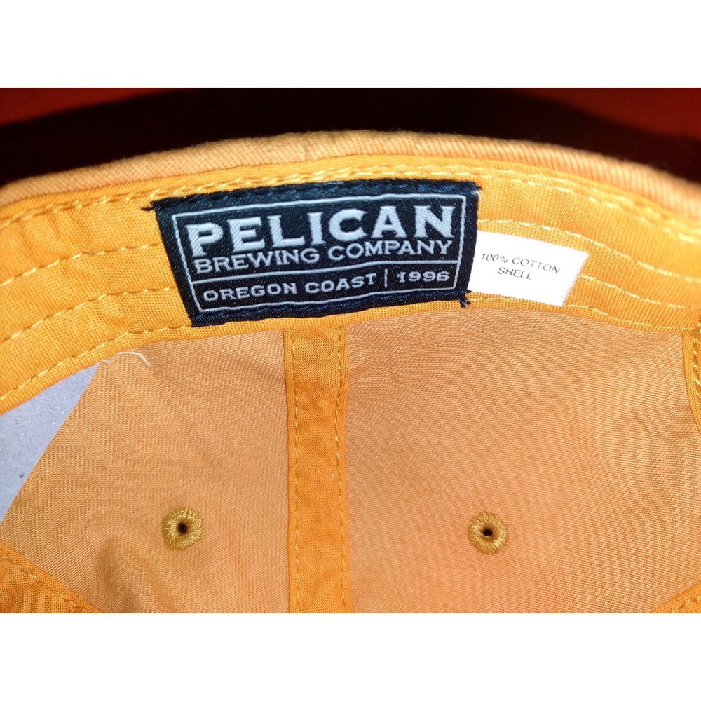 Pelican Brewing Co. Oregon Mustard Yellow Cotton Strapback Cap Baseball Hat NWOT - Picture 6 of 8